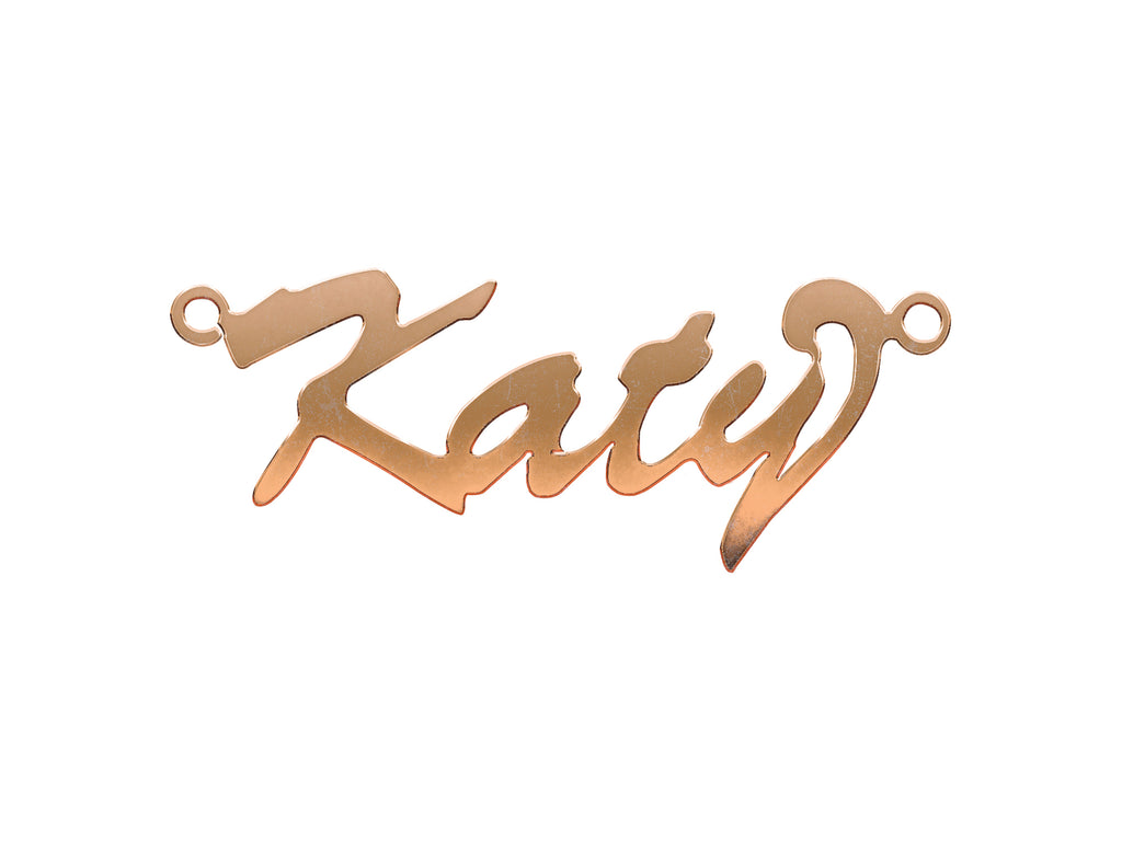 9ct Gold Script Curl Nameplate