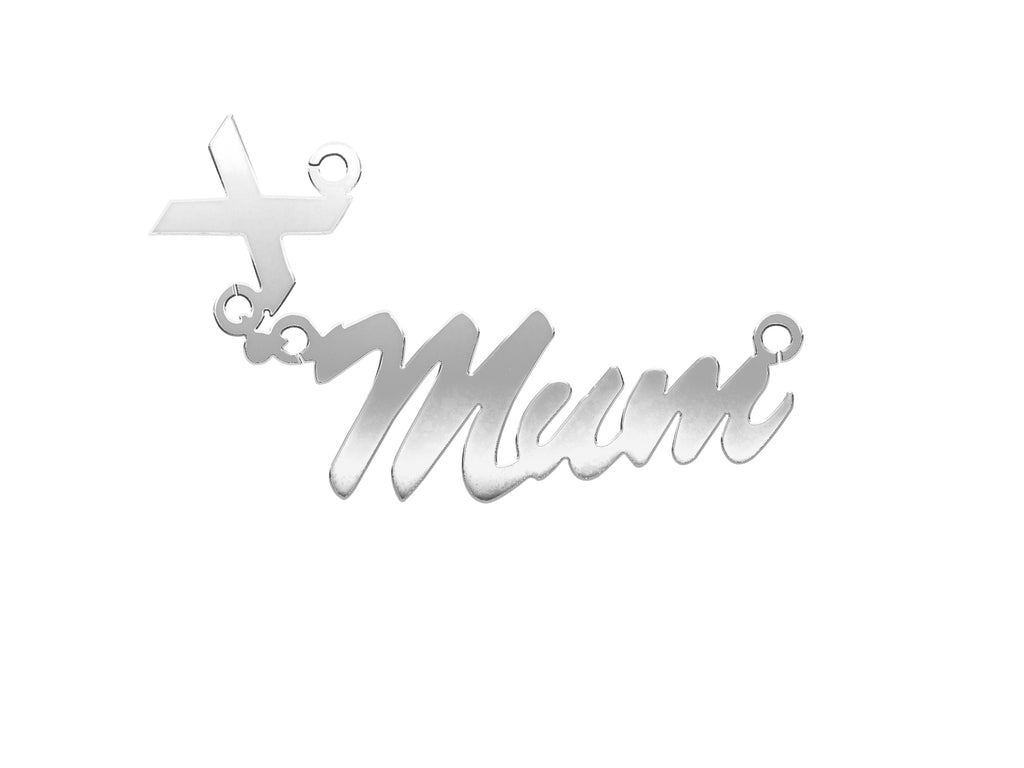 9ct Gold Script Floating Kiss Nameplate - view 2