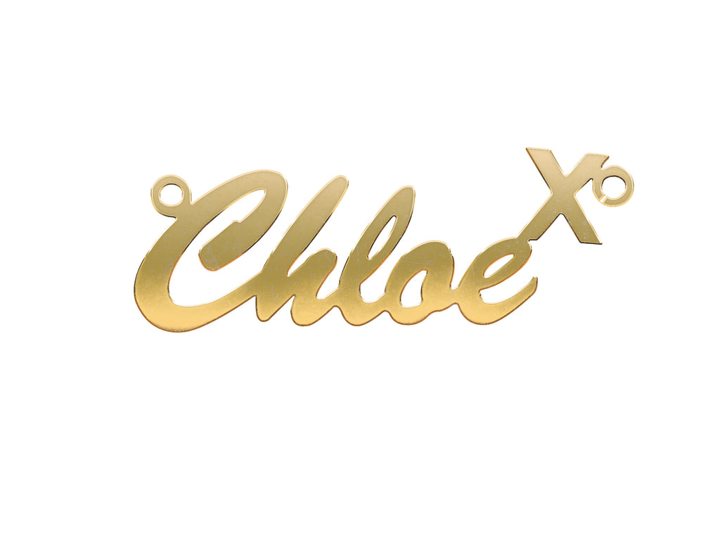 9ct Gold Script Kiss Nameplate - view 3