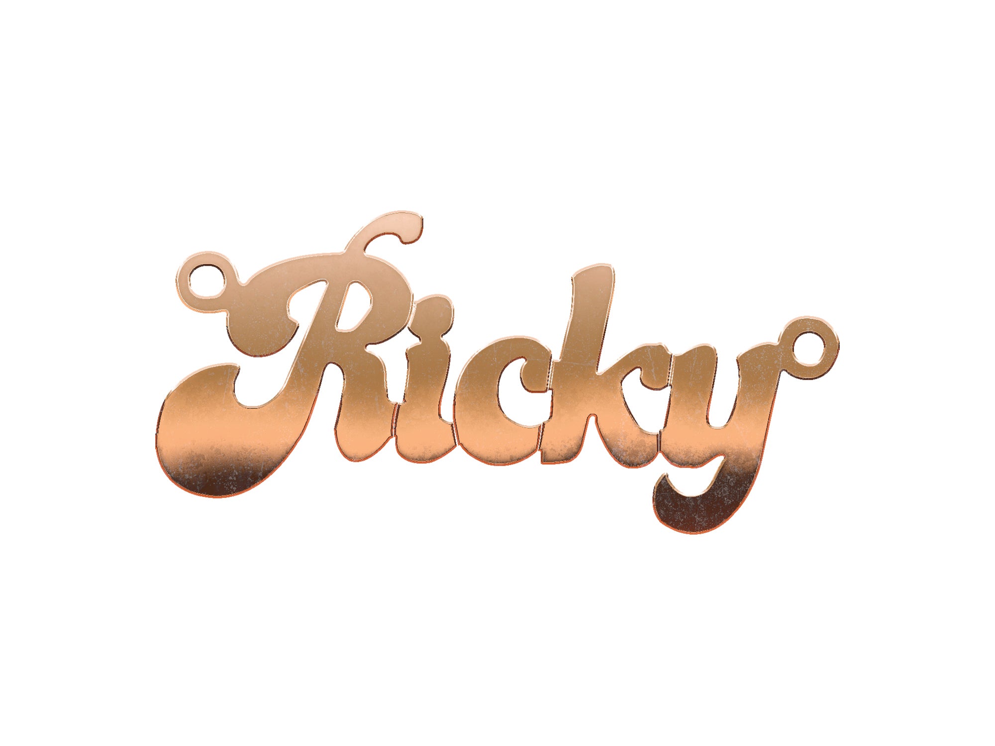 9ct Gold Medium Banana Split Style Nameplate