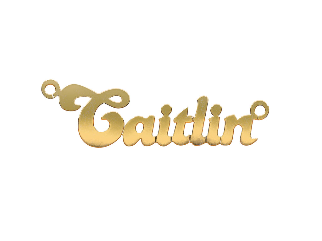 9ct Gold Small Banana Nameplate - view 3
