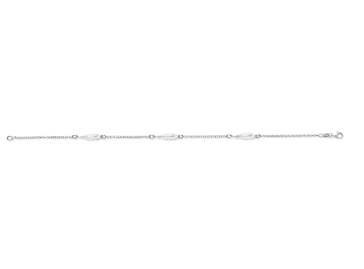 Silver Feather Anklet