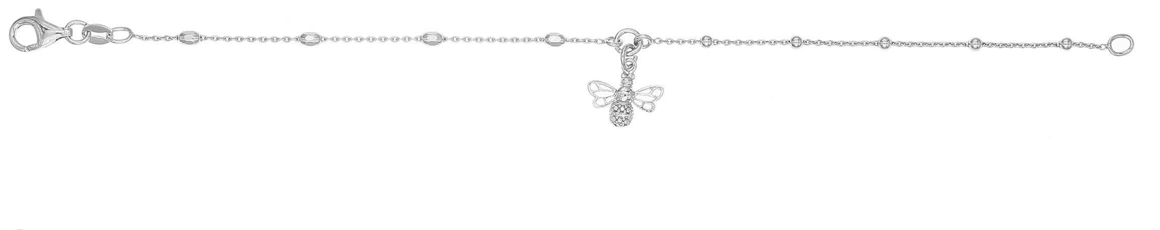 Silver Bumble Bee Anklet