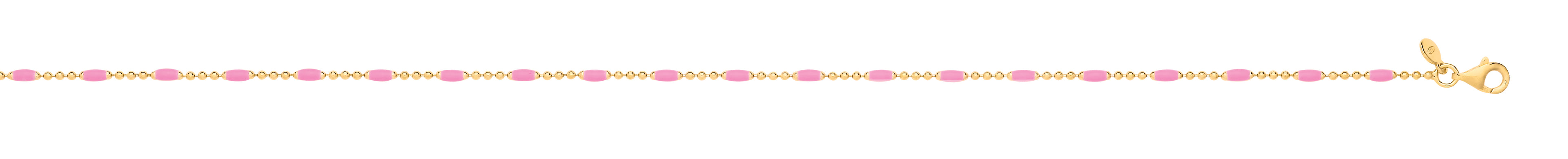 Silver YG Plated Pink Enamel Anklet