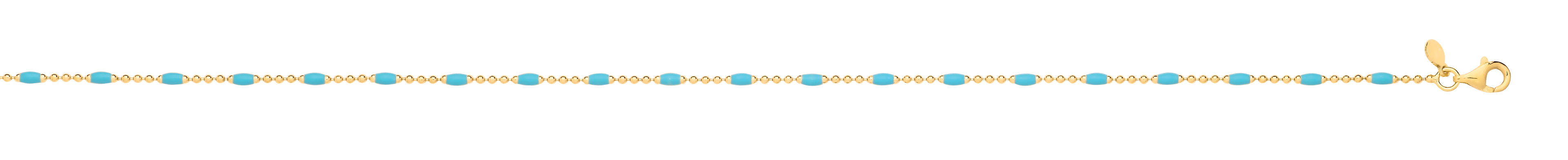 Silver YG Plated Blue Enamel Anklet