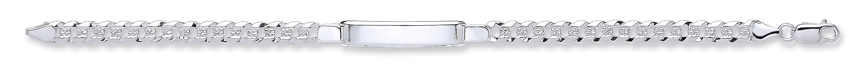 Silver Curb Pave I.D Bracelet