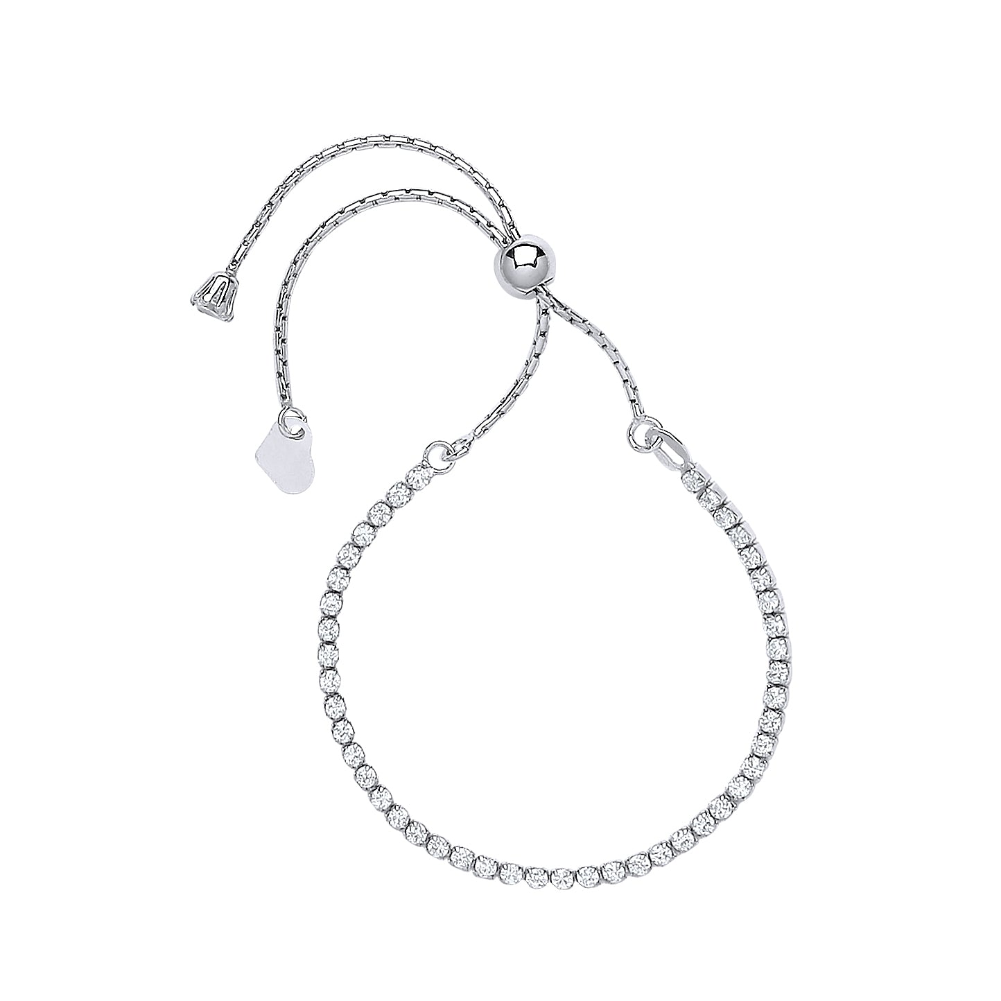 Silver Cz Friendship Bracelet