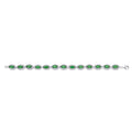 Silver 7.4mm Green Marquise Cut CZs Ladies Bracelet