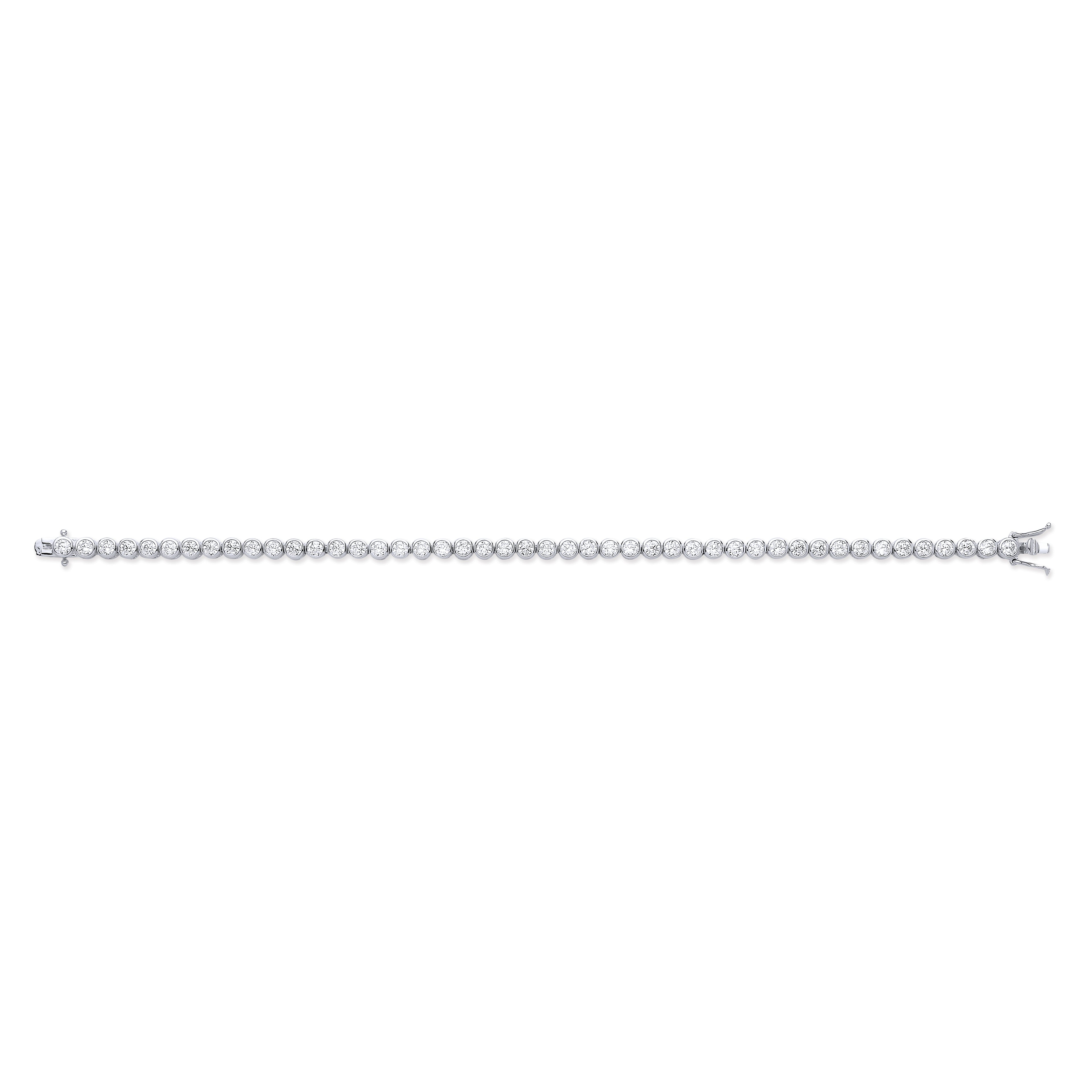 Silver 4.7mm Rubover 3.7mm Cz Tennis Bracelet