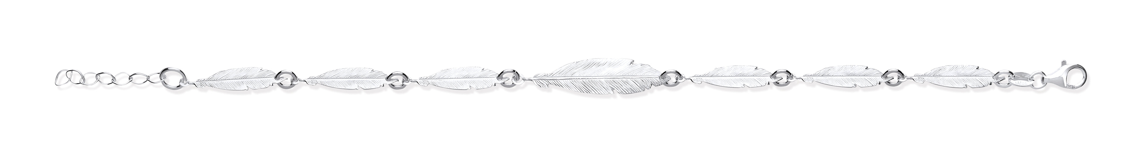 Silver Feather Ladies Bracelet