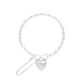 Silver Padlock Charm Open Link Bracelet
