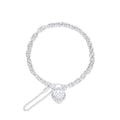 Silver Padlock Charm Bracelet with Safety Chain