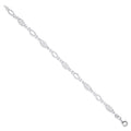 Silver Filigree & Plain Links Ladies Bracelet