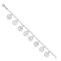 Silver 8 Coins Ladies Charm Bracelet
