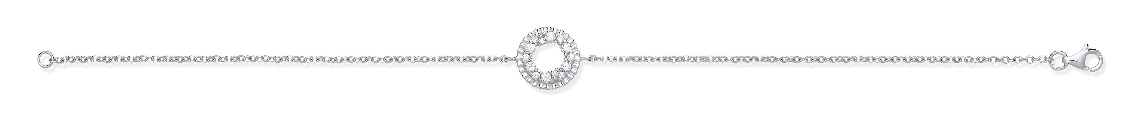 Silver CZ Circle of Life Ladies Bracelet