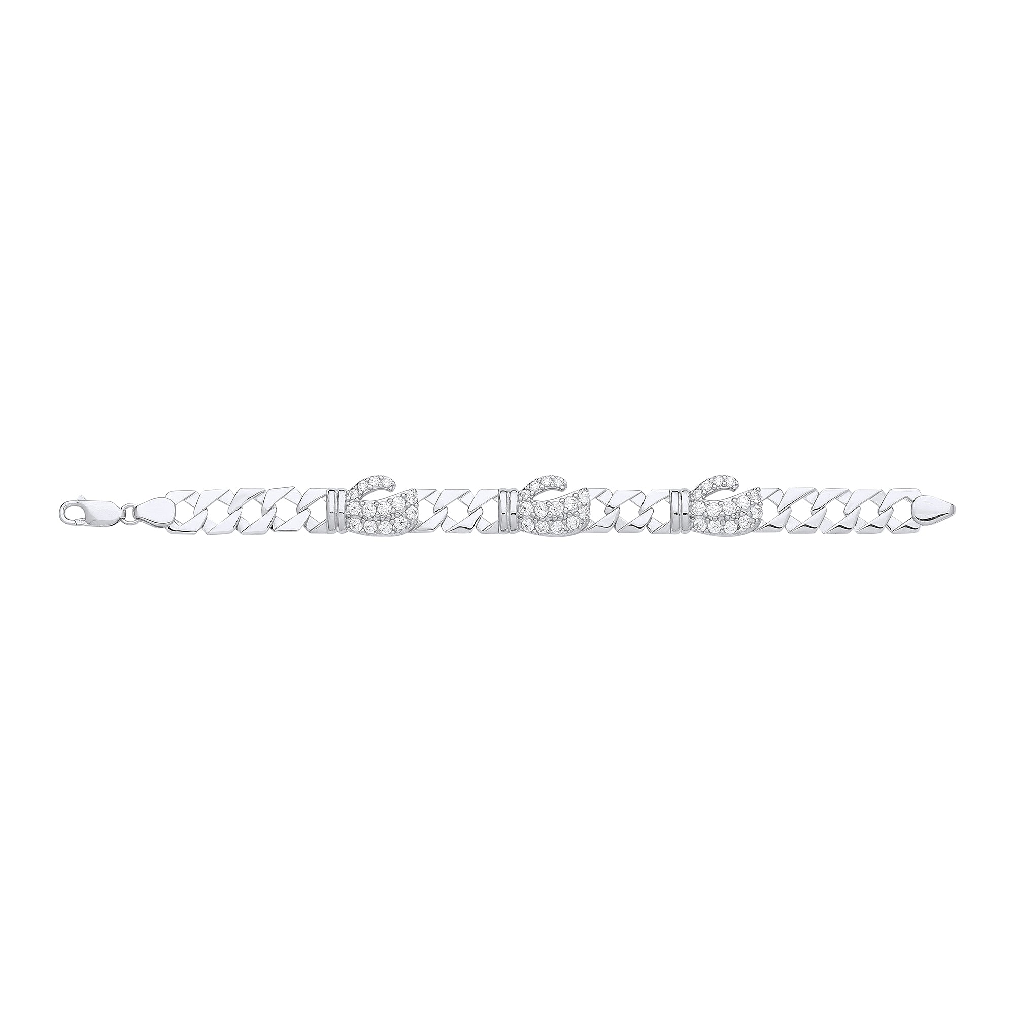 Silver CZ Boxing Gloves Baby Bracelet