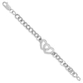 Silver Belcher Links Cz Hearts Baby Bracelet