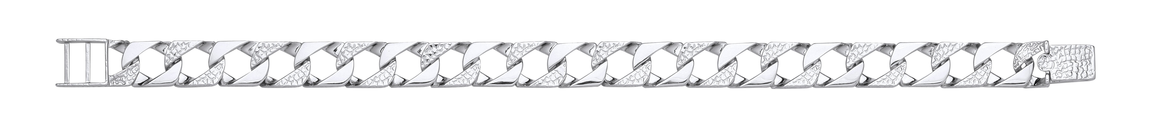 Silver 10mm Plain & Patterned Cast Bracelet
