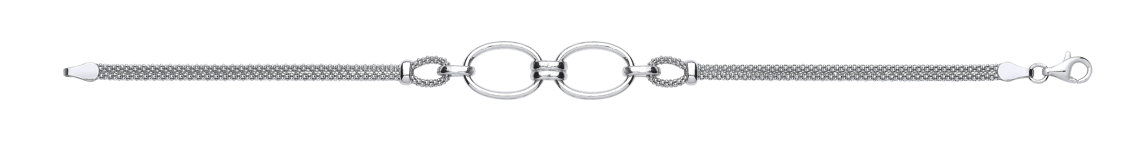 Silver oval circles bracelet