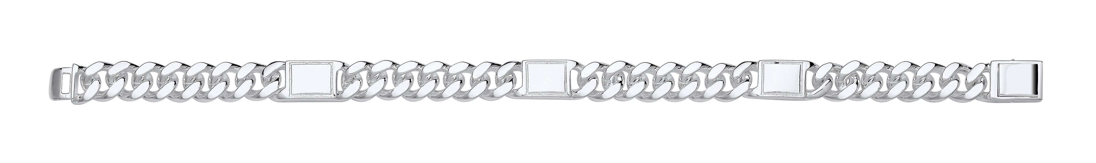 Silver Curb Fancy Gents Bracelet