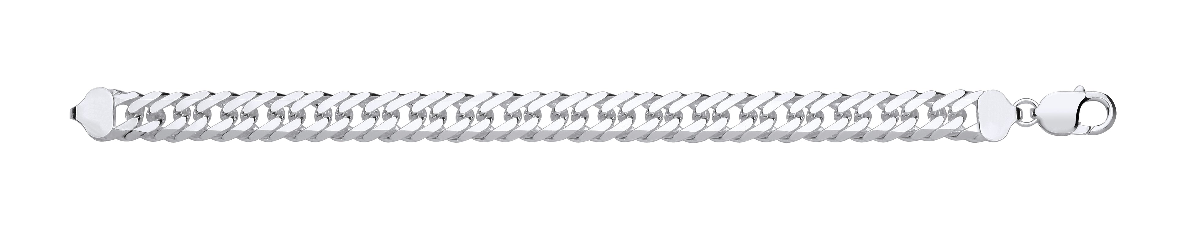 Silver 11mm Double Curb Gents Bracelet
