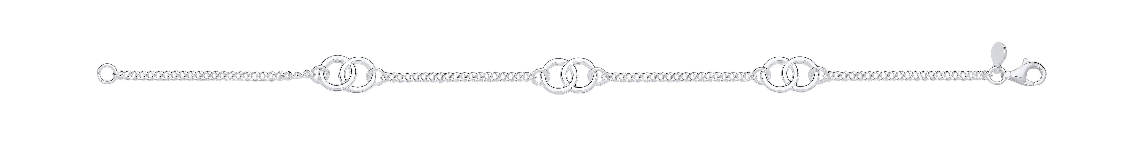 Silver Entwined Circles Ladies Bracelet