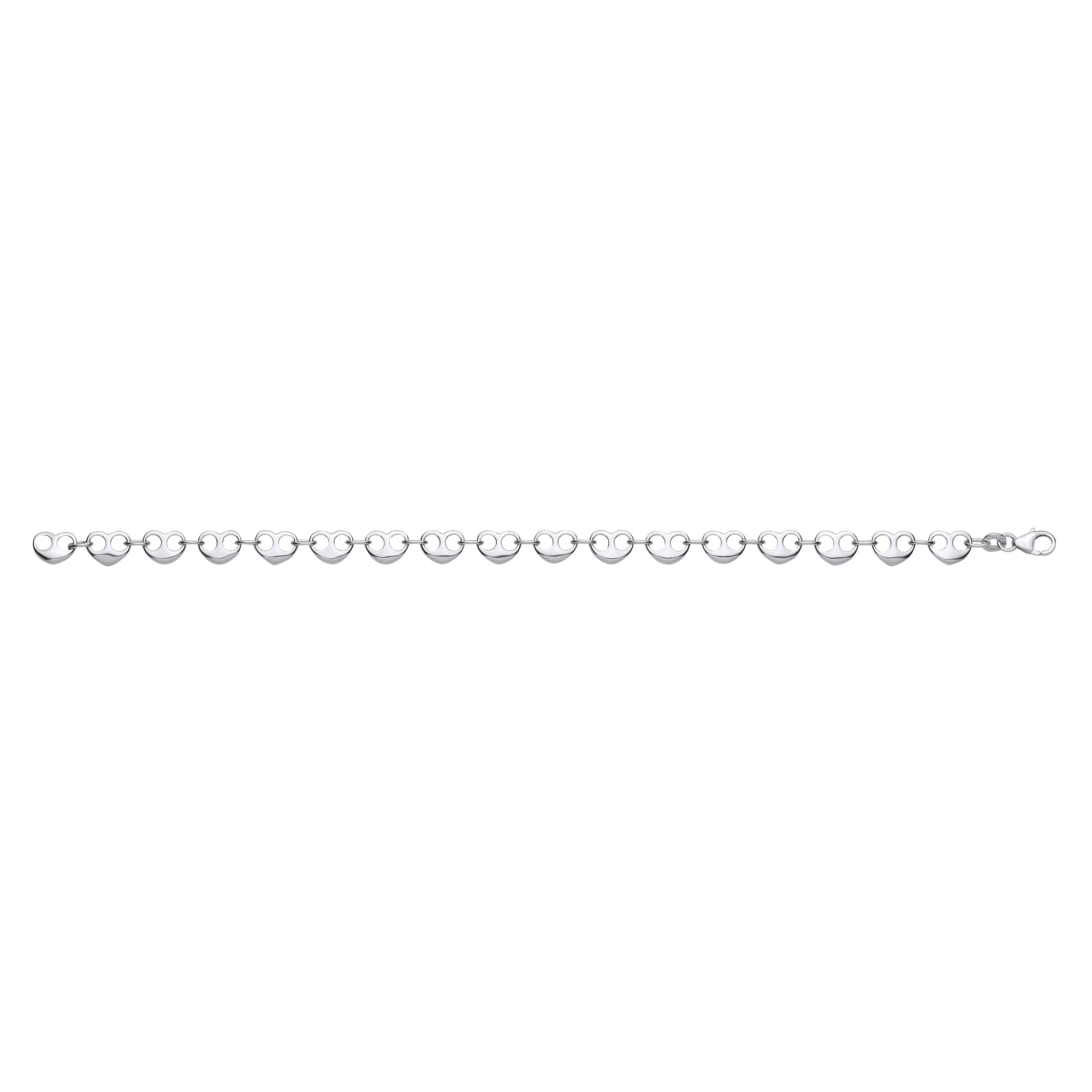 Silver Heart Bean Ladies Bracelet