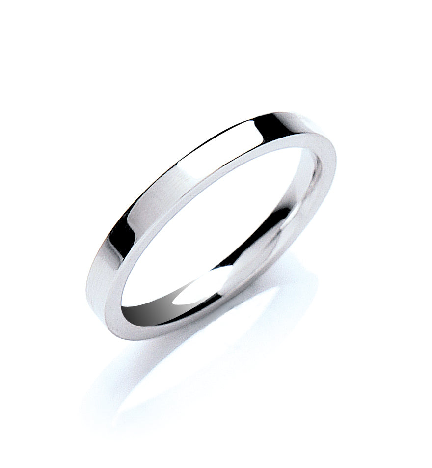 2mm Flat Court Shape Wedding Band - view 2