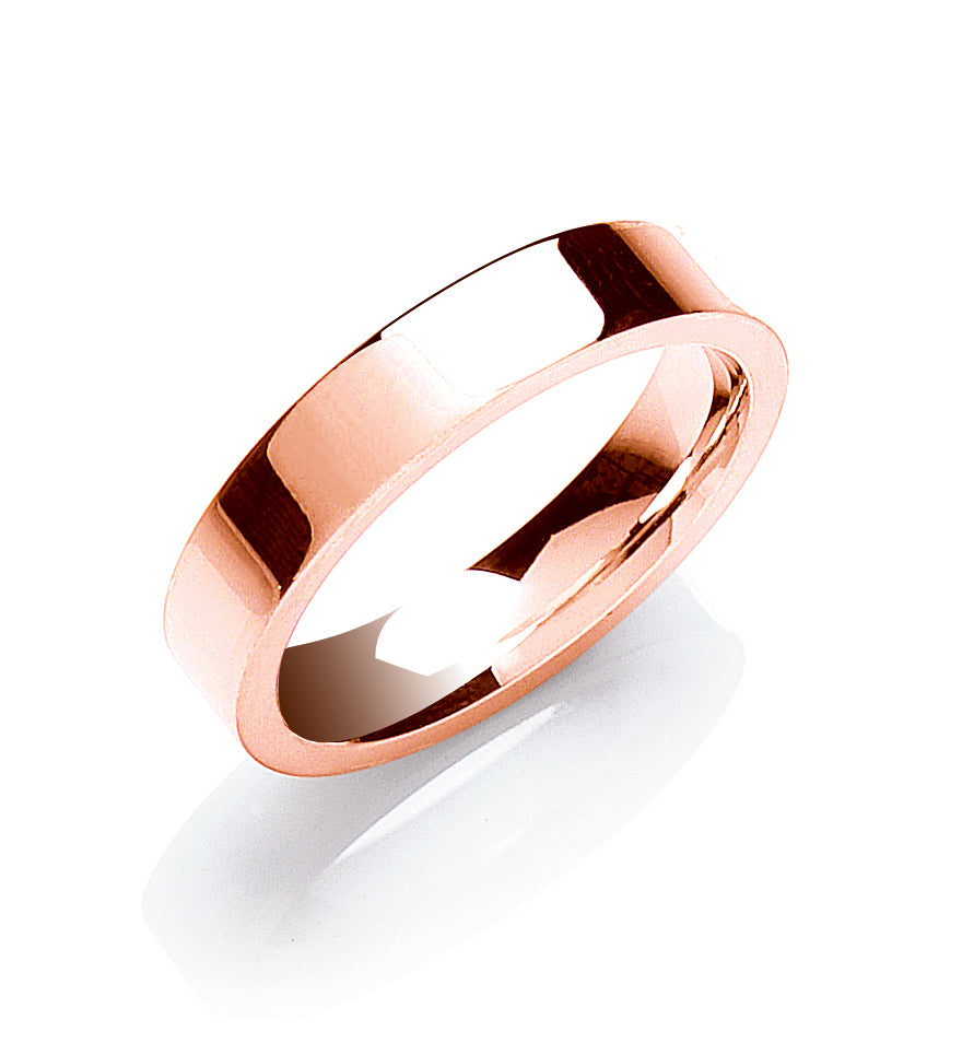 4mm Flat Court Shape Wedding Band