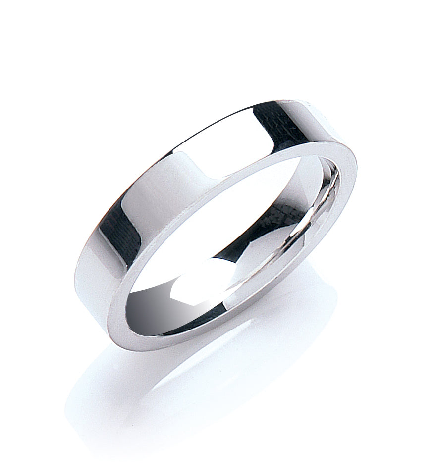 4mm Flat Court Shape Wedding Band - view 2