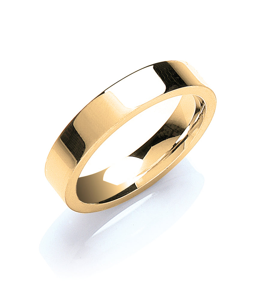 4mm Flat Court Shape Wedding Band - view 3