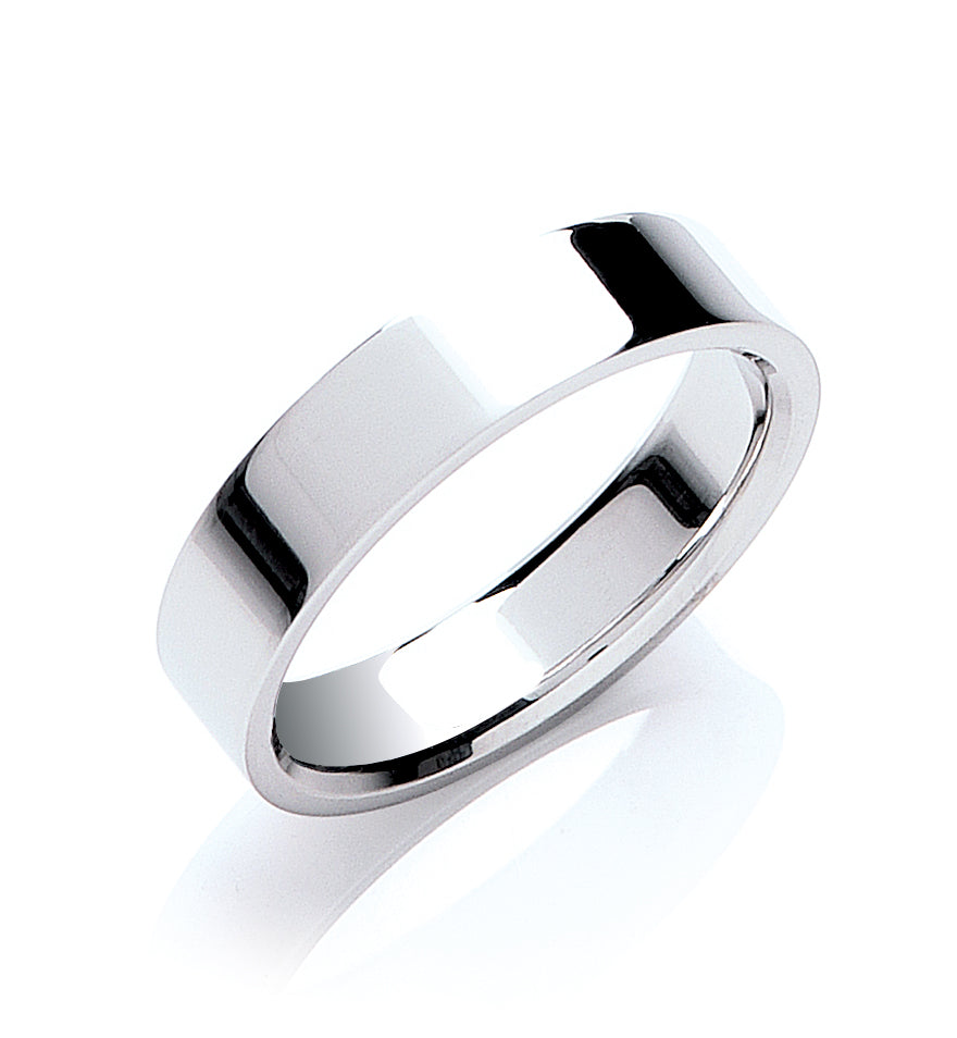 5mm Flat Court Shape Wedding Band - view 2