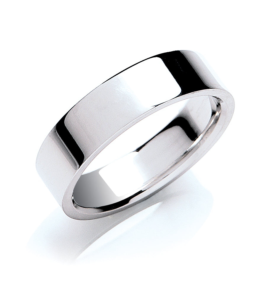 6mm Flat Court Shape Wedding Band - view 2
