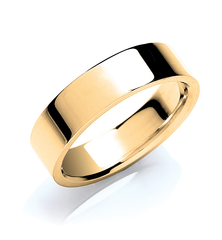 6mm Flat Court Shape Wedding Band - view 3