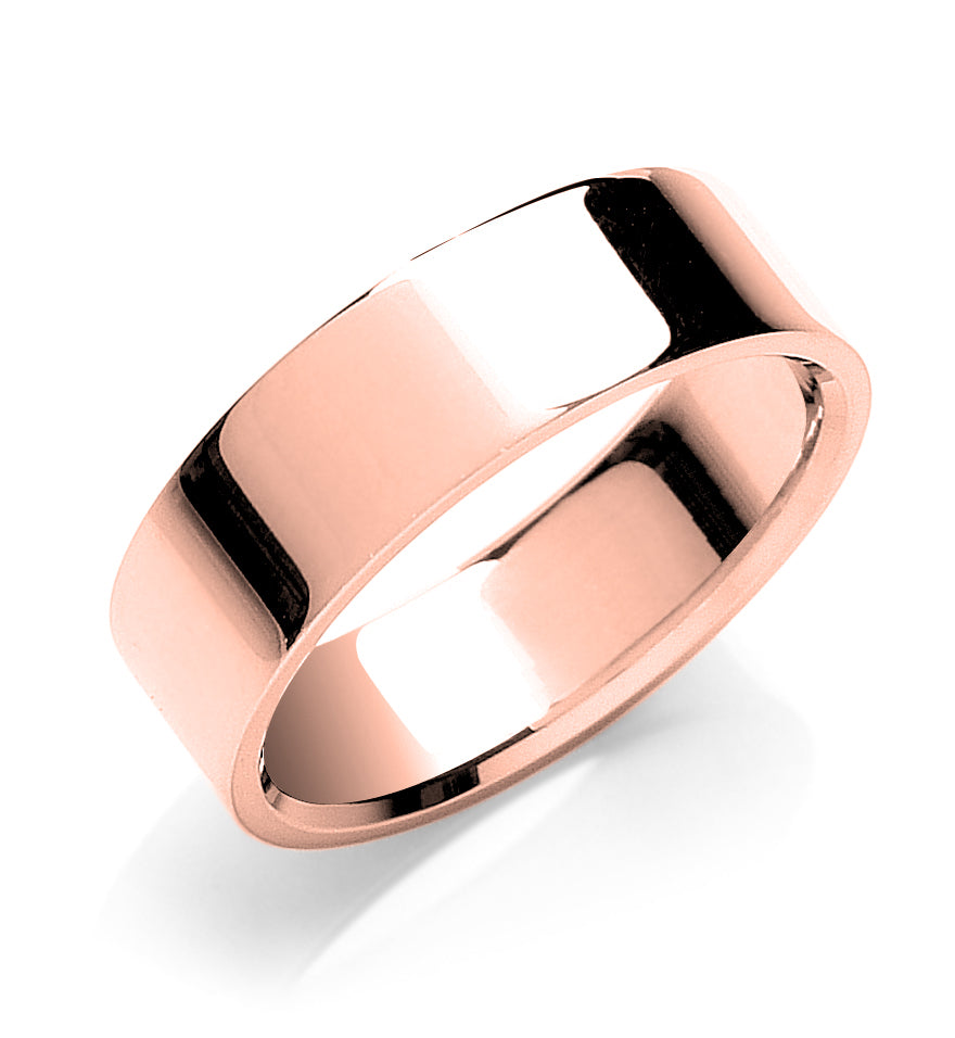 7mm Flat Court Shape Wedding Band