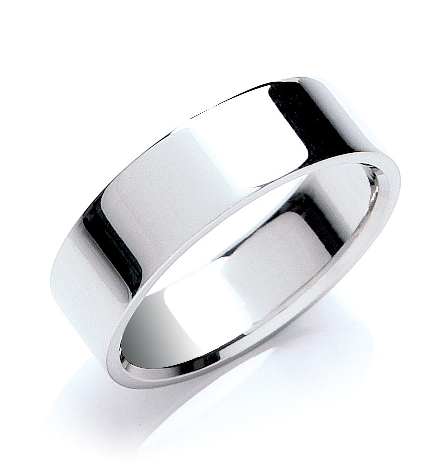 7mm Flat Court Shape Wedding Band - view 2