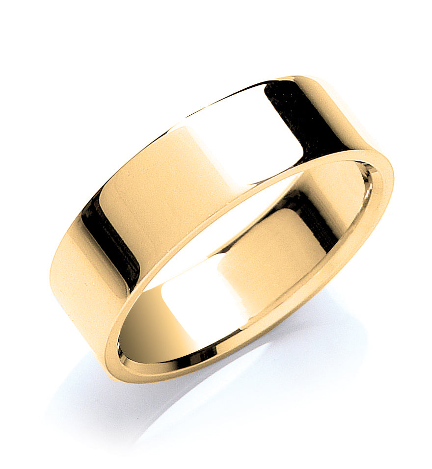 7mm Flat Court Shape Wedding Band - view 3