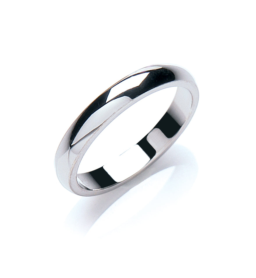 3mm Plain D-Shape Wedding Band