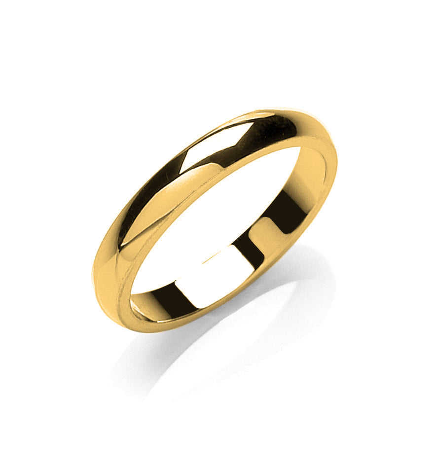 3mm Plain D-Shape Wedding Band - view 2