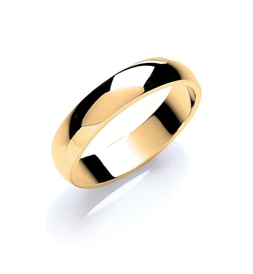 4mm Plain D-Shape Wedding Band - view 2