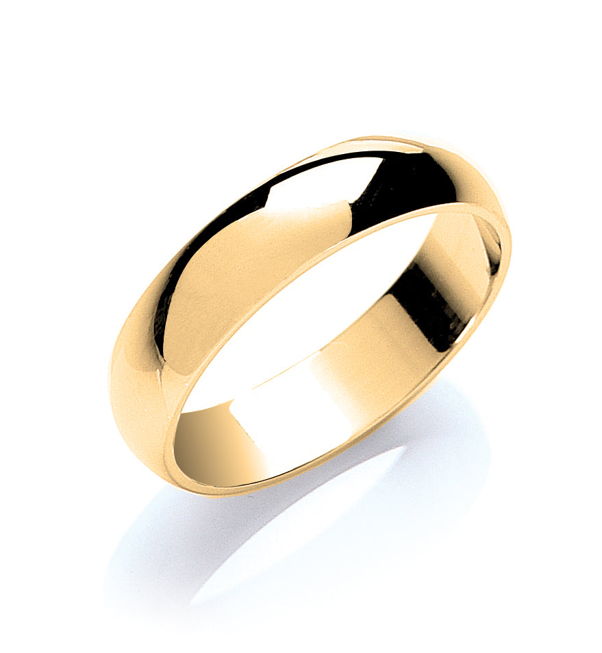 5mm Plain D-Shape Wedding Band - view 2