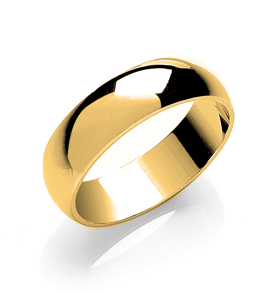 6mm Plain D-Shape Wedding Band - view 2