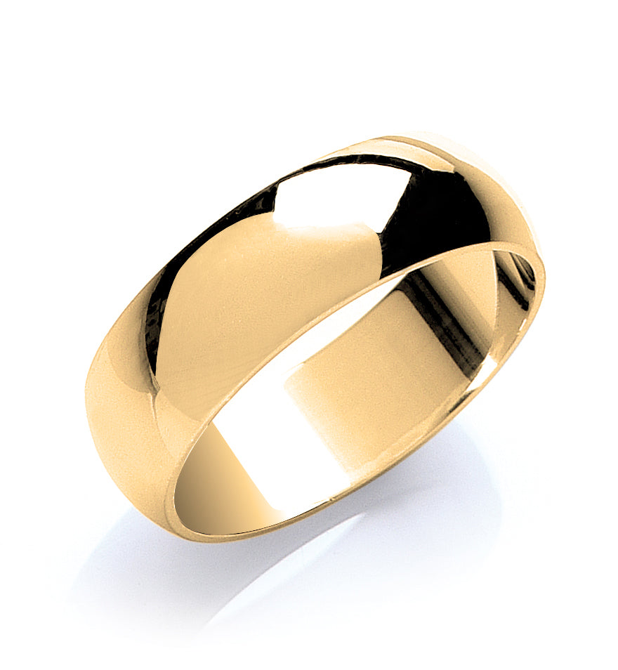 7mm Plain D-Shape Wedding Band - view 2