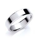 6mm Flat Court Bevelled Edge Wedding Band