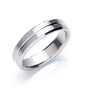 5mm Flat Court Bevelled Edge Centre Groove Matt Wedding Band