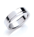 6mm Flat Court Side Groove Wedding Band
