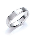 5mm Flat Court Track Edge Matt Centre Polished Edges Wedding Band