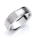 7mm Flat Court Track Edge Matt Wedding Band