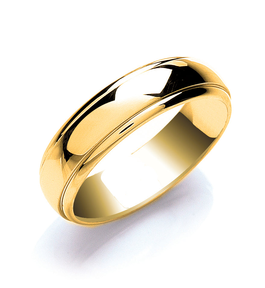 6mm Court Track Edge Wedding Band - view 2