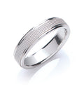 5mm Flat Court Mill Grain Centre Wedding Band